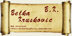 Belka Krušković vizit kartica